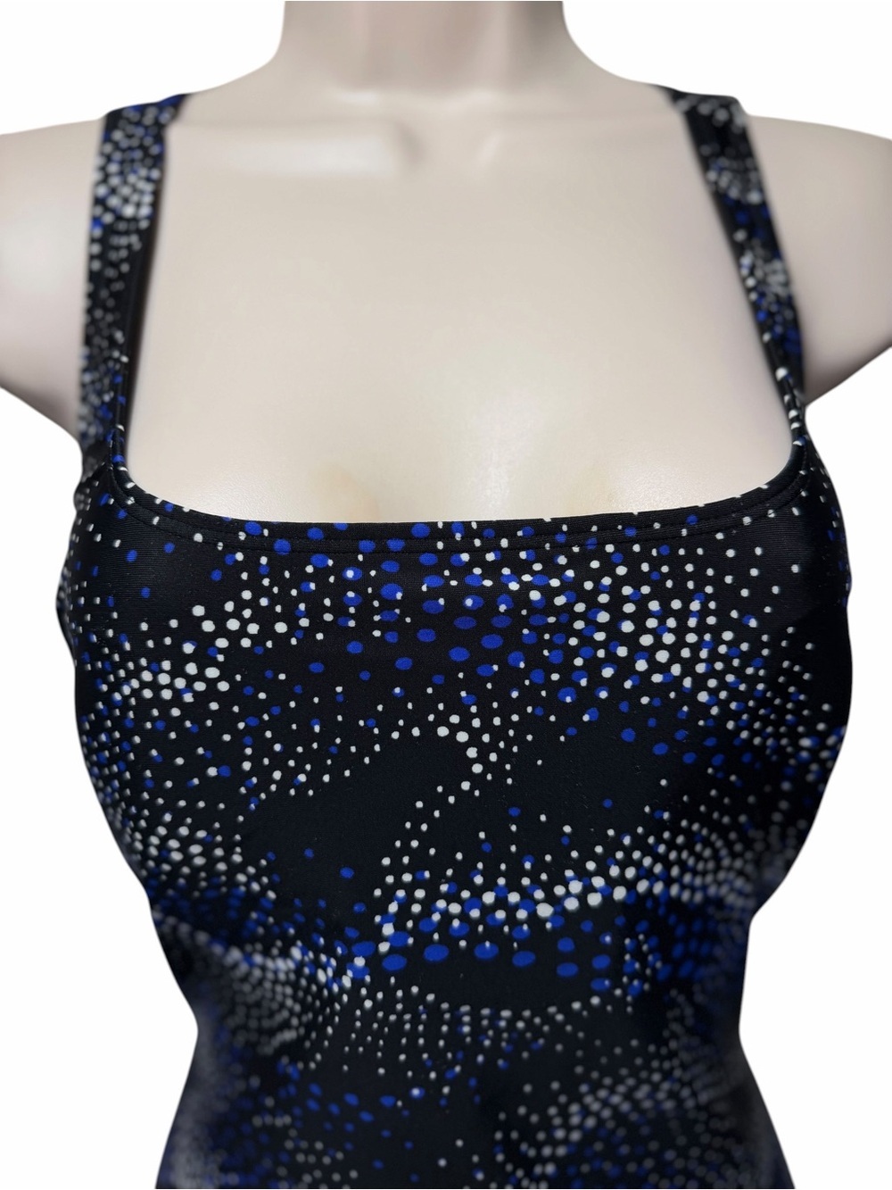 Speedo Hydro Women's One-piece Bathing Suit Black Blue White Padded Bra Sz 12 - Picture 4 of 13